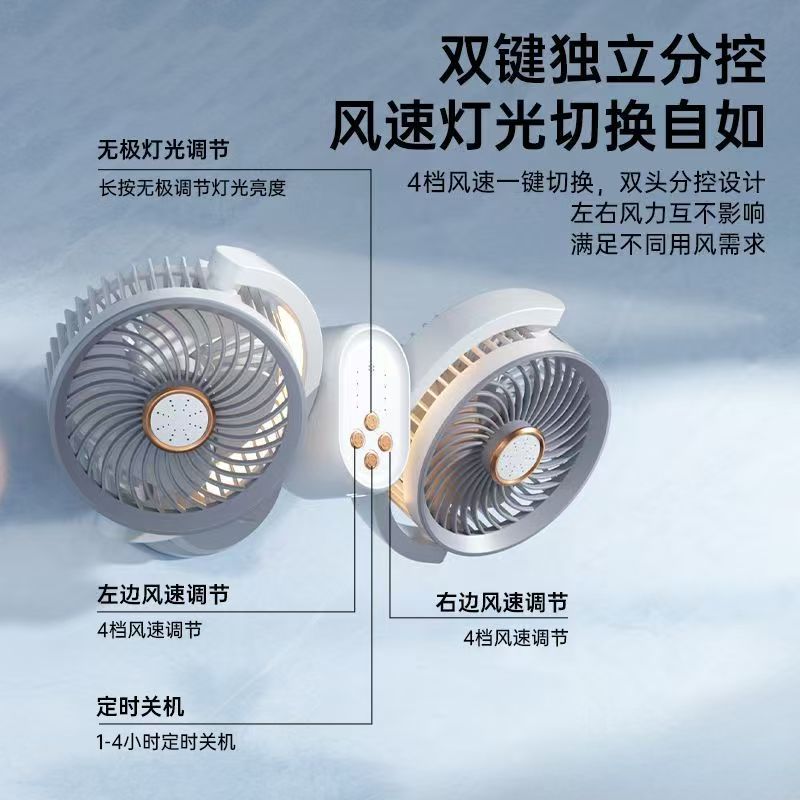 Y-6双头灯光风扇-- 特纳{福建泉州}跨境贸易有限公司